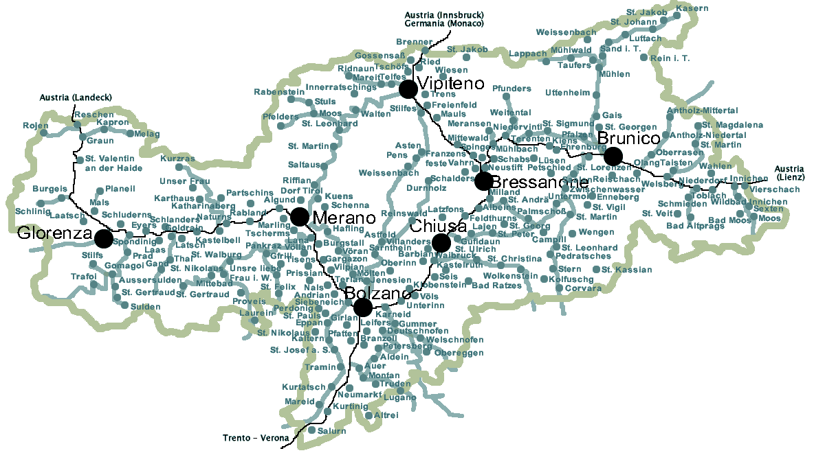 Landkarte Südtirol