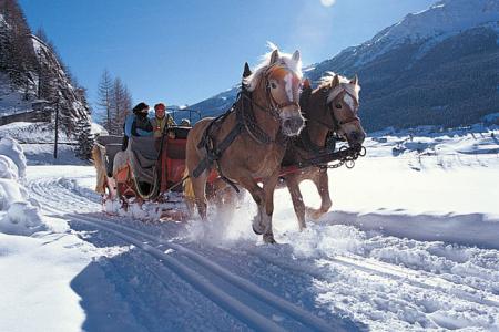 Winterliche Pferdeschlittenfahrt